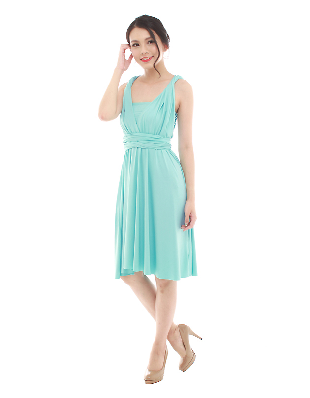 Cherie Convertible Classic Dress in Sky Blue